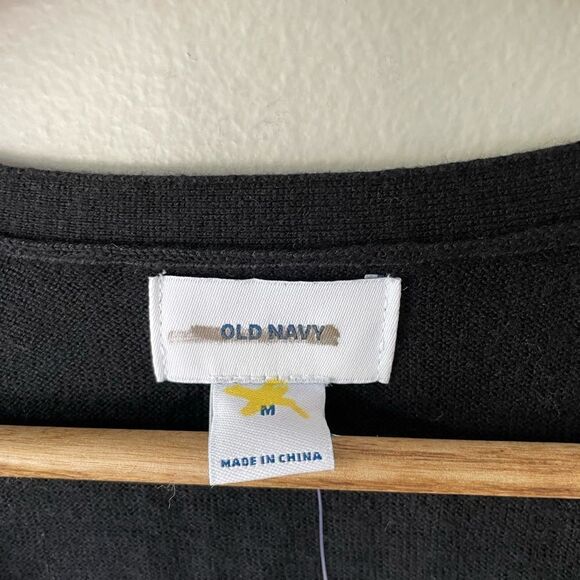 Old Navy Women’s Cardigan Sweater Black Long Sleeve Light Weight Size Medium - Picture 4 of 8